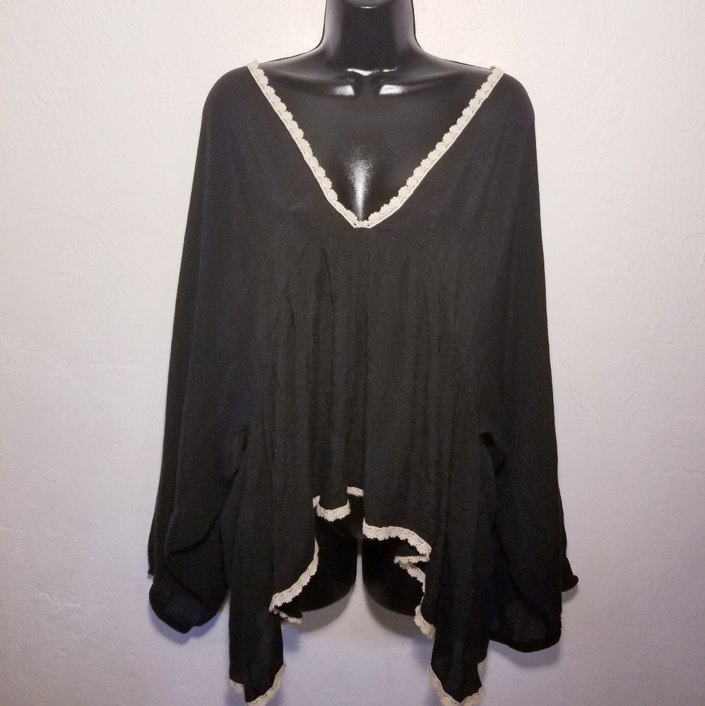 Noa Elle  Boho Deep V Long Sleeves Top